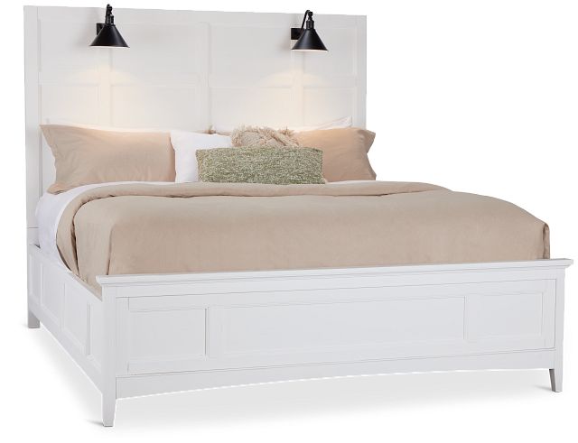 Heron Cove White Panel Bed With Lights