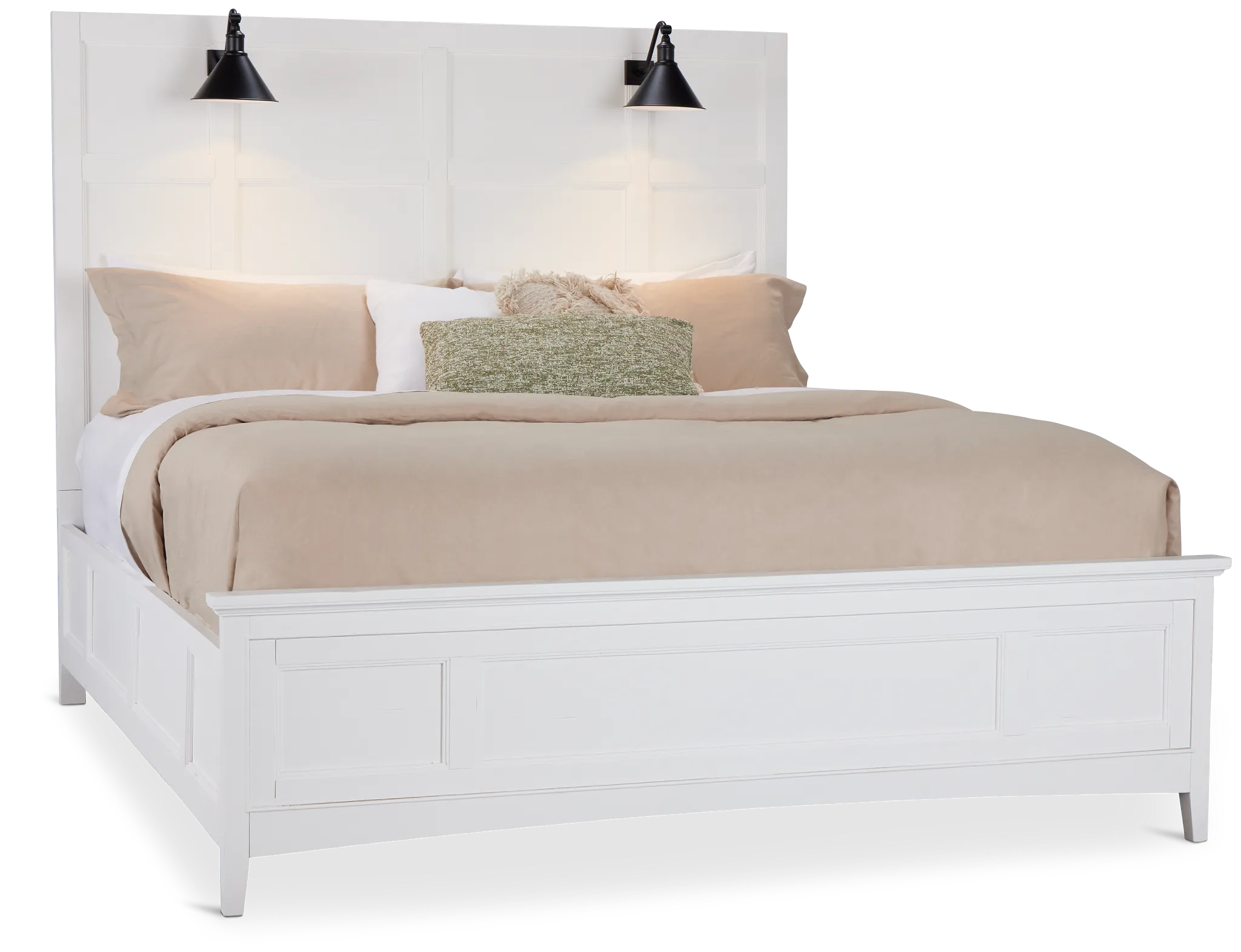 Heron Cove White Panel Bed With Lights
