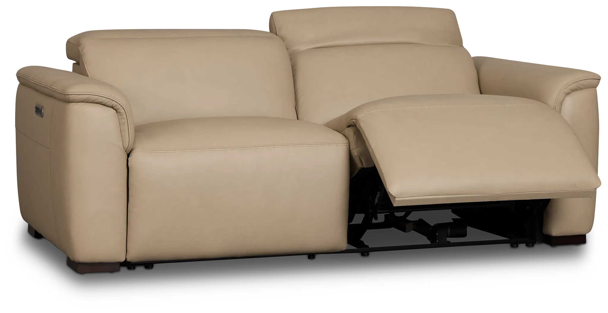 Flexsteel Brodie Taupe Lthr/vinyl Power Reclining Sofa