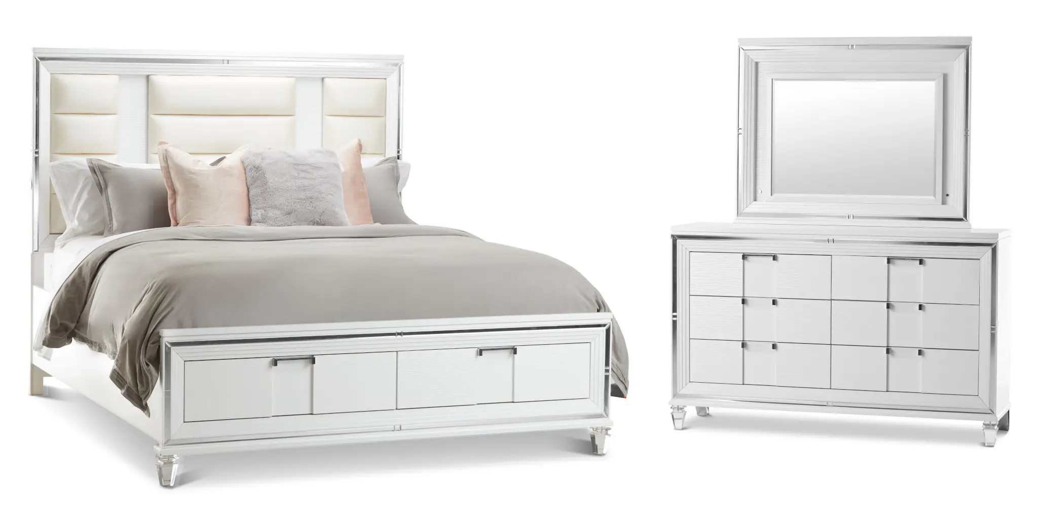 Vegas White Platform Storage Bedroom Vegas White Platform Storage Bedroom