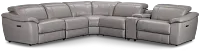 Marion Gray Lthr/vinyl Medium Dual Power 2-arm Reclining Sectional