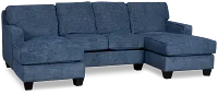 Andie Blue Fabric U-shaped Sectional