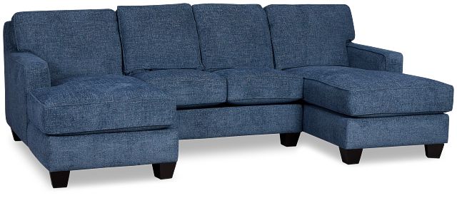 Andie Blue Fabric U-shaped Sectional