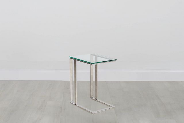 Arco Clear Glass Chairside Table