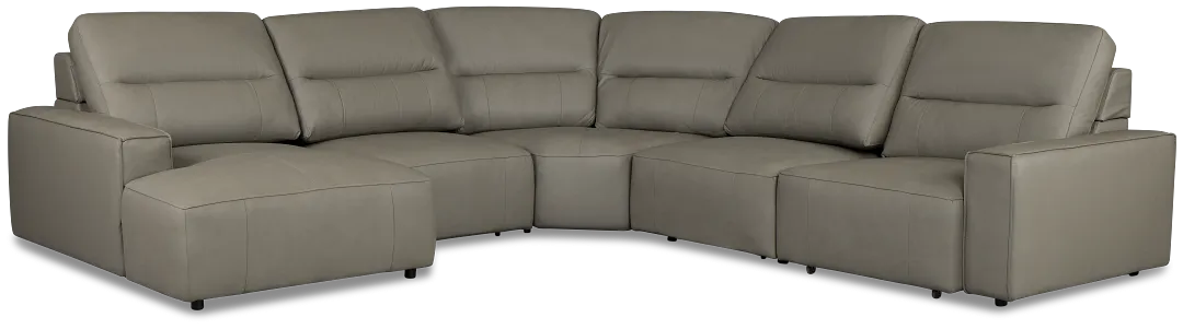 Rudy Gray Lthr/vinyl Small Right Chaise Power Extension Sectional