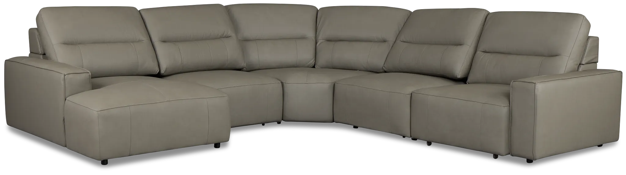 Rudy Gray Lthr/vinyl Small Right Chaise Power Extension Sectional