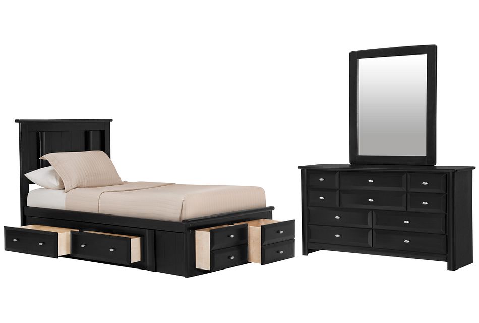 Laguna Black Platform Storage Bedroom Baby Kids Bedroom Sets City Furniture