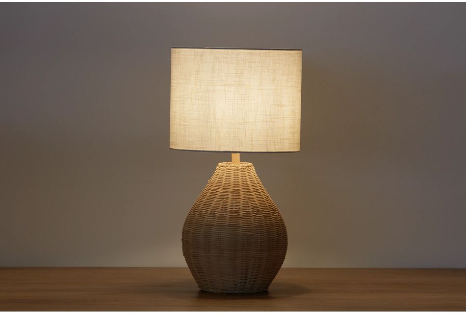 Rattan Beige Rattan Table Lamp, (0)