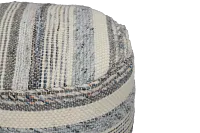 Ellian Blue Round Accent Pouf