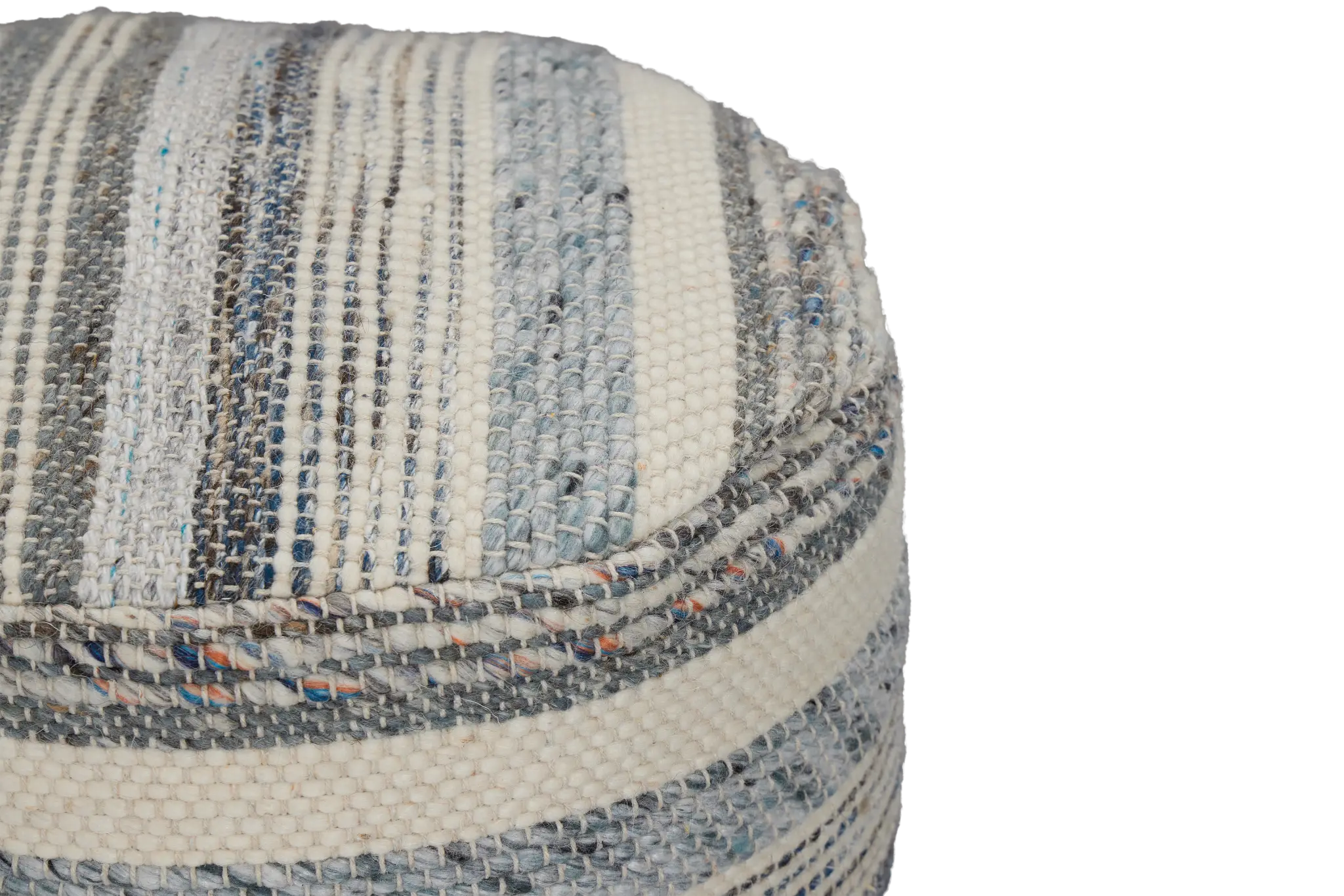 Ellian Blue Round Accent Pouf Ellian Blue Round Accent Pouf