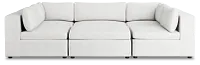 Destin Sutton White Fabric 6-piece Pit Sectional