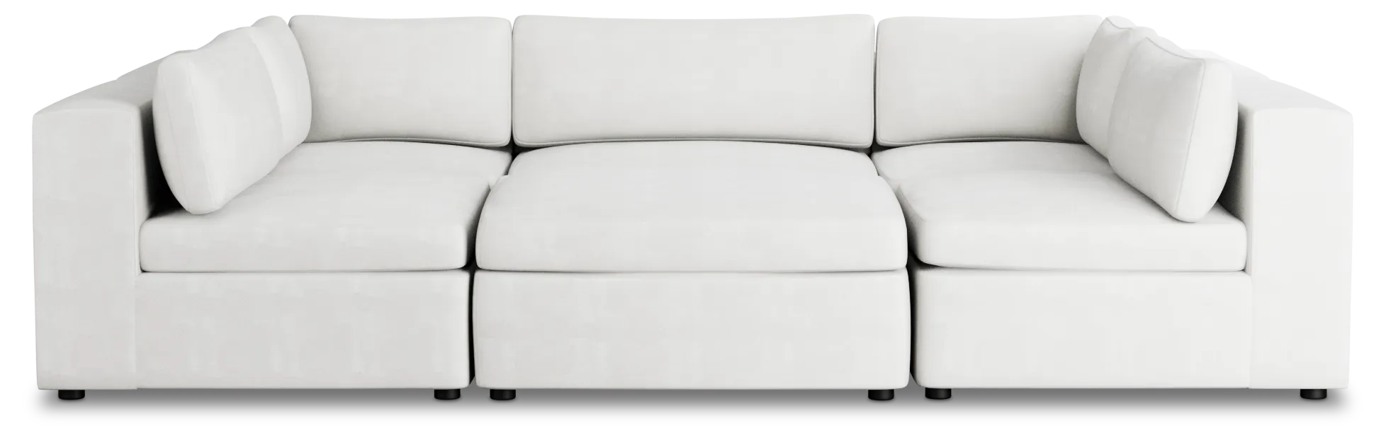 Destin Sutton White Fabric 6-piece Pit Sectional