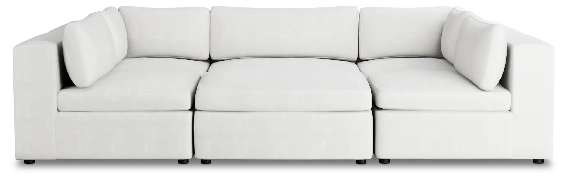 Destin Sutton White Fabric 6-piece Pit Sectional Destin Sutton White Fabric 6-piece Pit Sectional