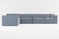 Destin Lucy Navy Fabric 6-piece Modular Sectional