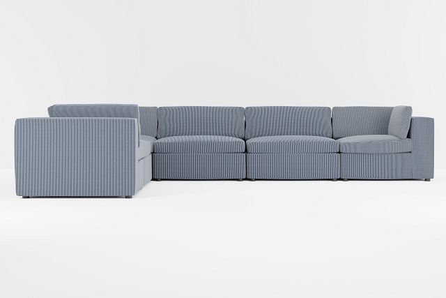 Destin Lucy Navy Fabric 6-piece Modular Sectional