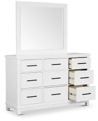 Anton White Dresser & Mirror