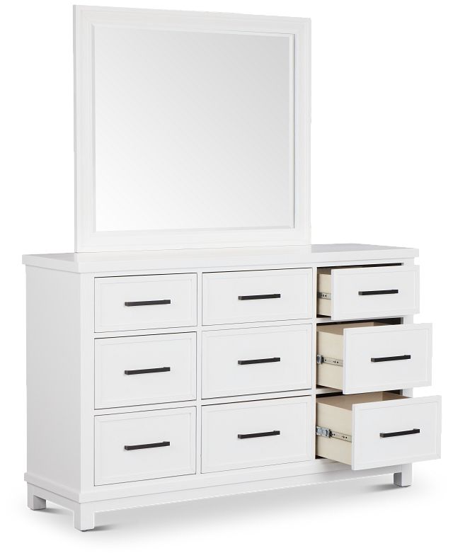 Anton White Dresser & Mirror