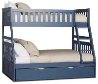 Charleston Dark Blue Trundle Bunk Bed