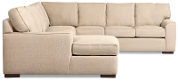 Sinclair Brown Fabric Left Chaise Memory Foam Sleeper Sectional
