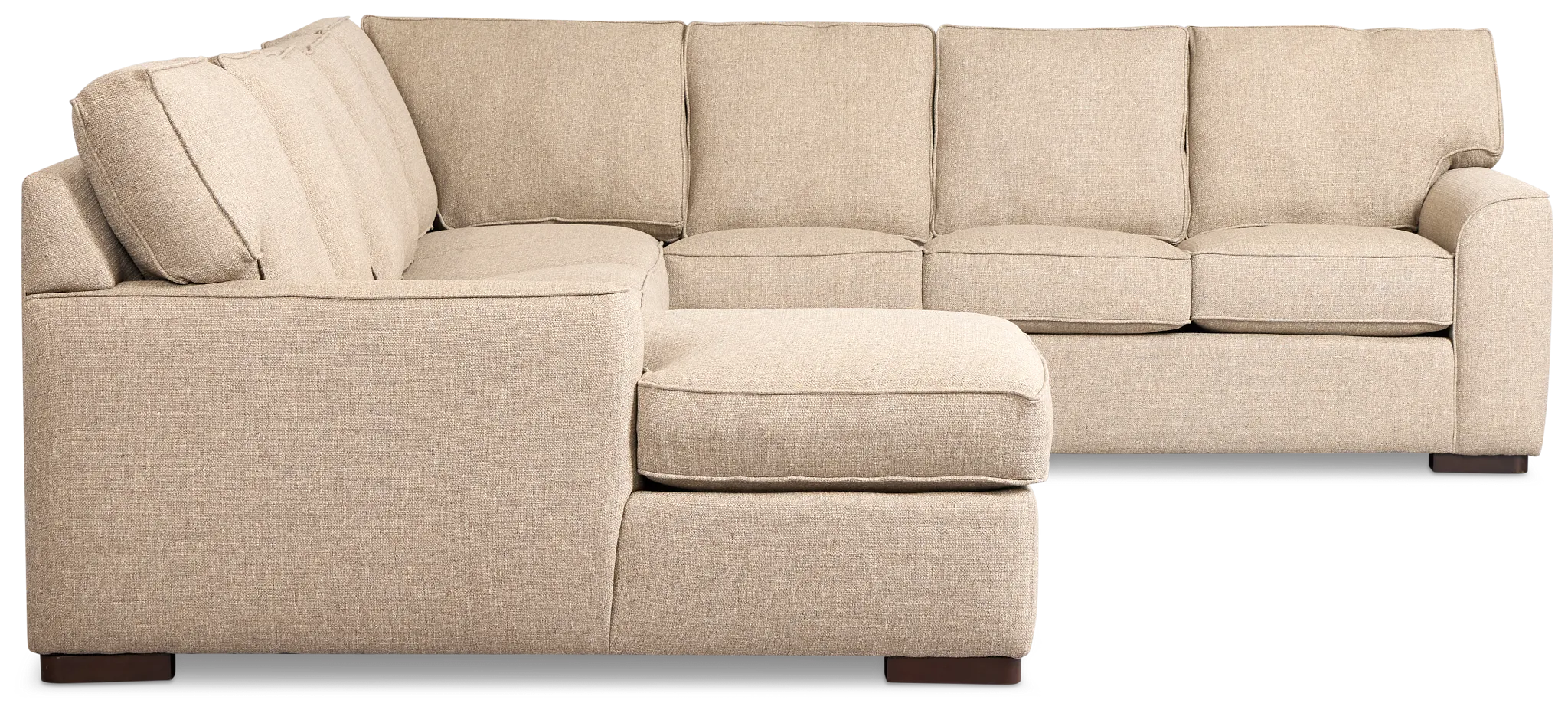 Sinclair Brown Fabric Left Chaise Memory Foam Sleeper Sectional