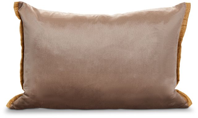 Lacey Beige Velvet Lumbar Accent Pillow