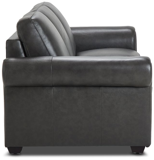 Lincoln Dark Gray Lthr/vinyl Sofa