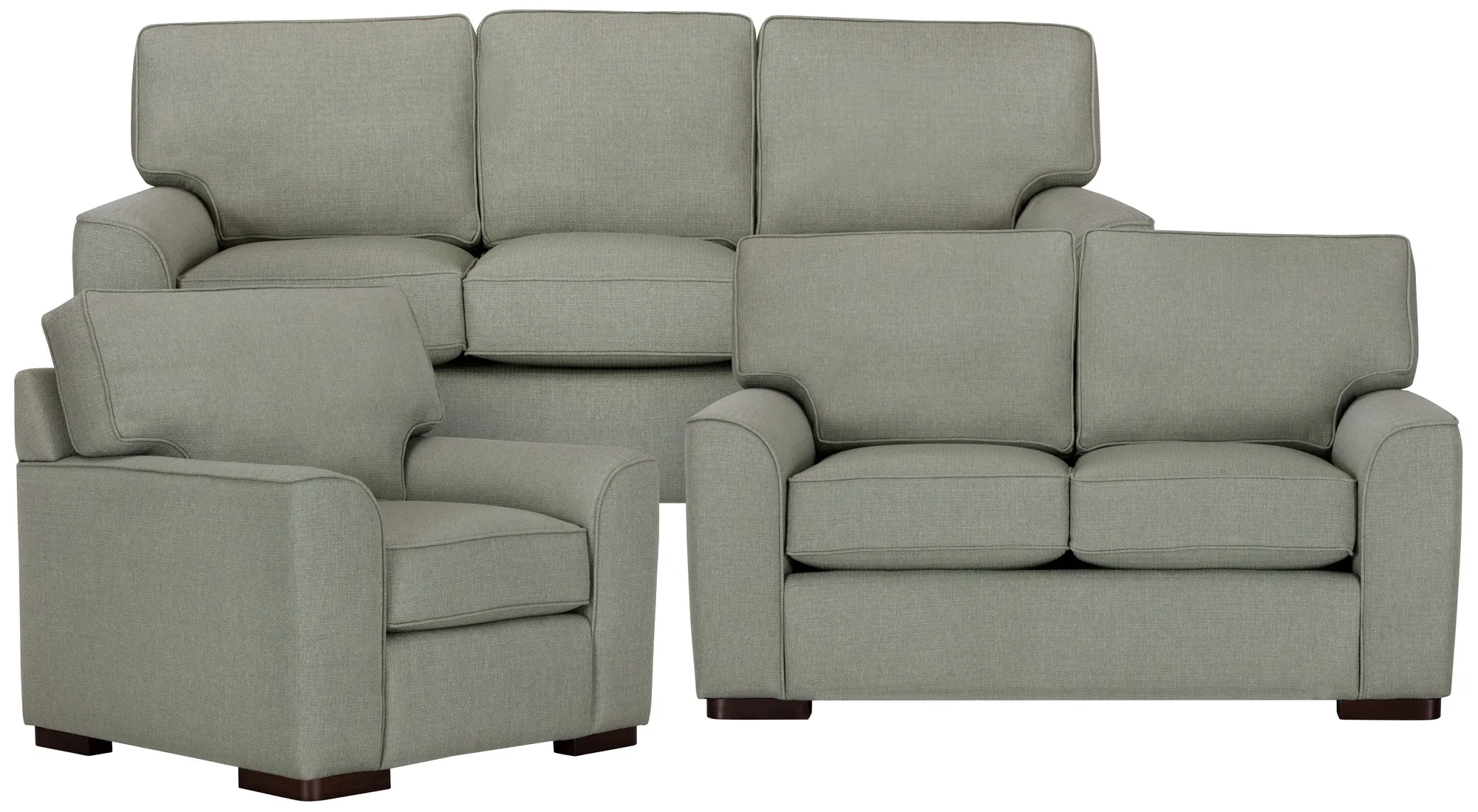 Austin Green Fabric Living Room