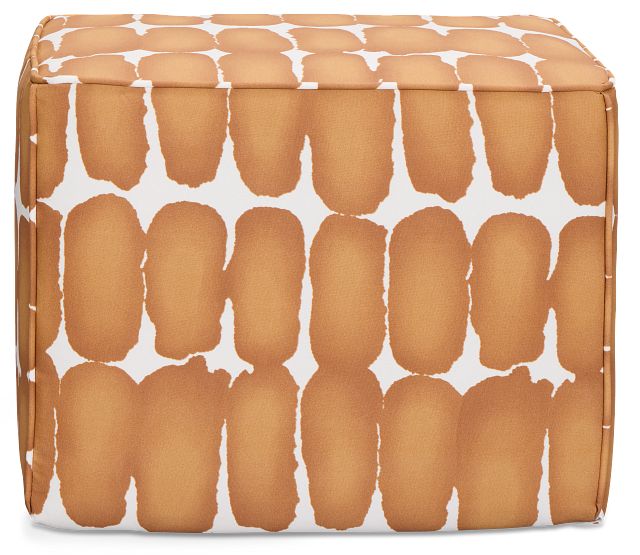Shiba Dot Light Brown Fabric Accent Pouf