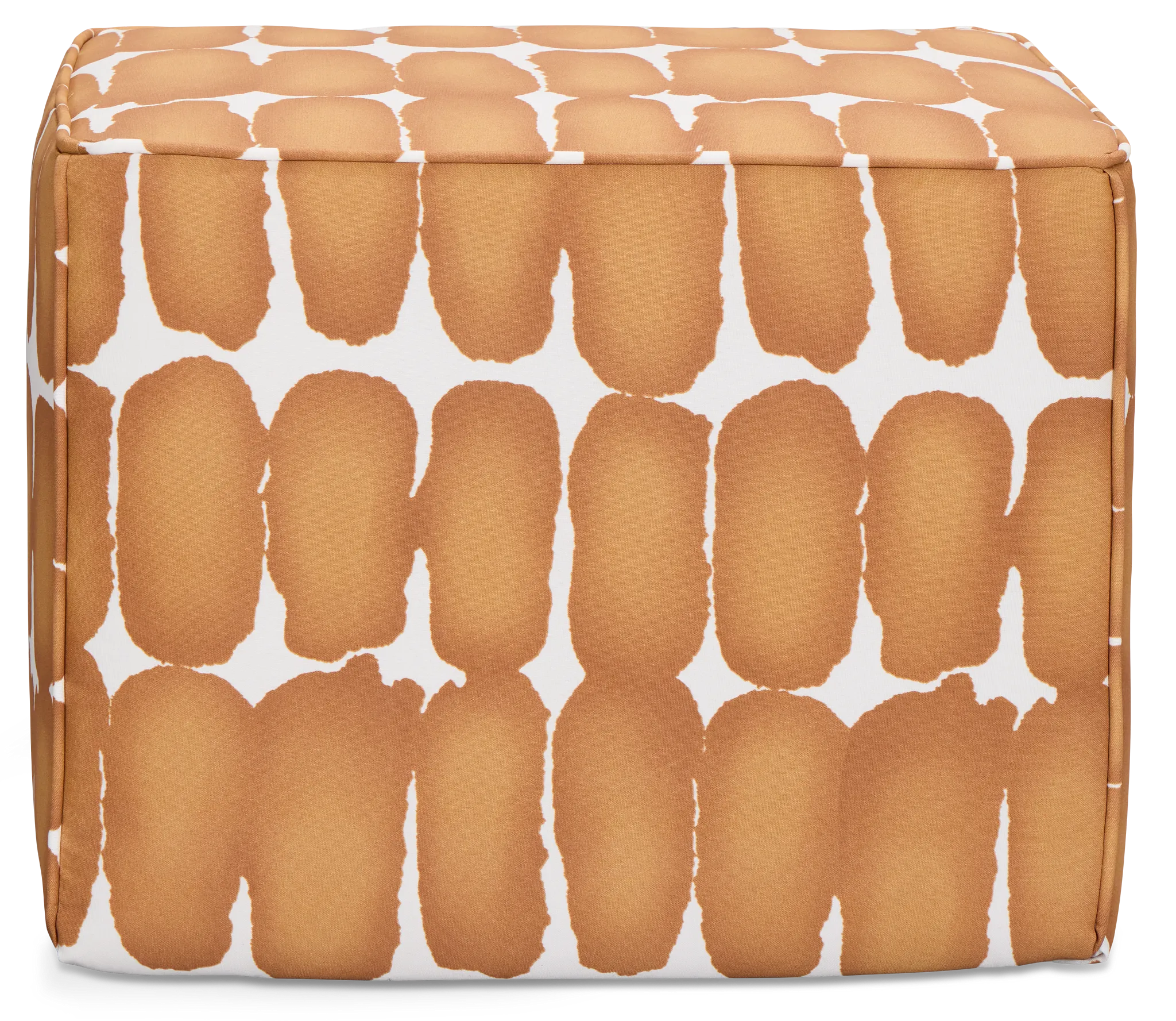 Shiba Dot Light Brown Fabric Accent Pouf