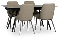 Maricopa Gray Extension Table & 4 Light Gray Upolstered Chairs