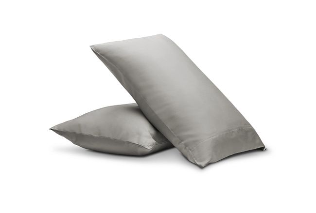 Rest & Renew Egyptian Cotton Gray 400 Thread Set Of 2 Pillowcases