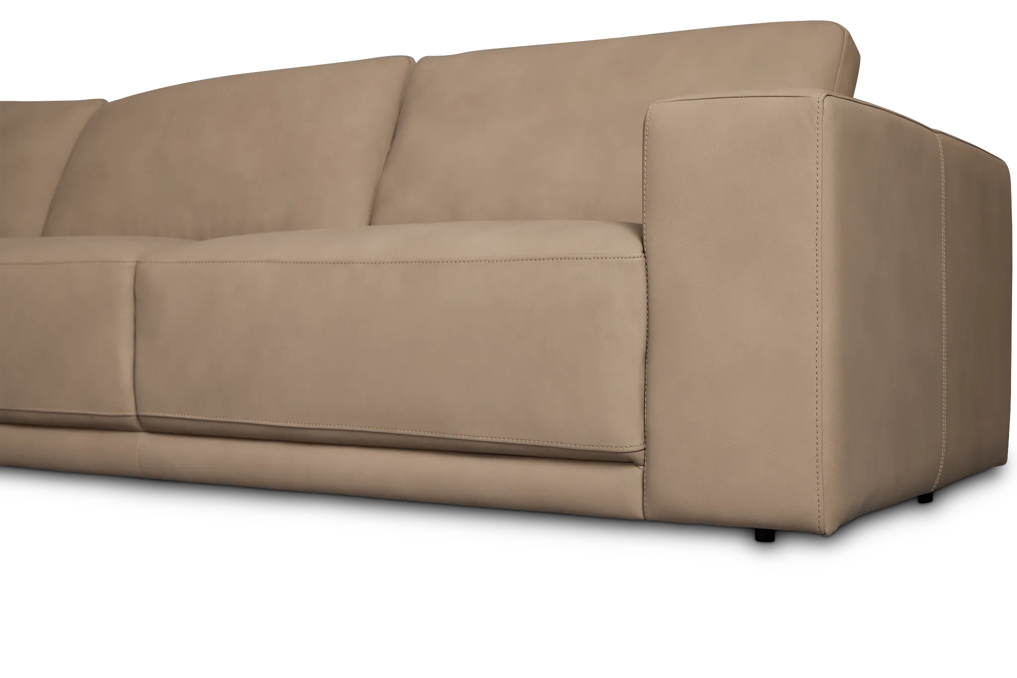 Kellan Taupe Leather Medium Left Chaise Sectional