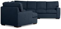 Sinclair Dark Blue Fabric Large Left Cuddler Sectional