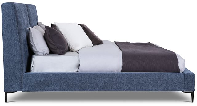 Emit Dark Blue Uph Panel Bed