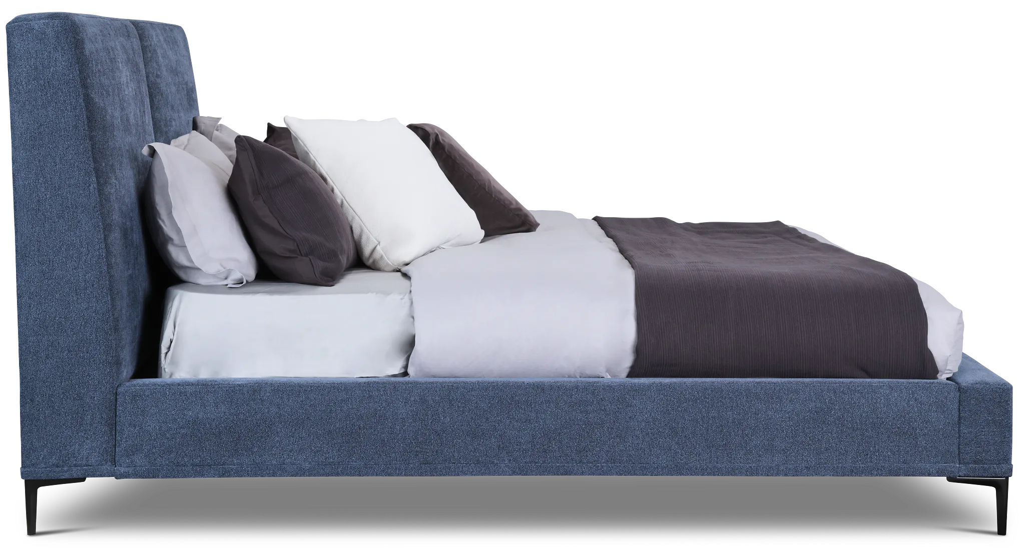 Emit Dark Blue Uph Panel Bed