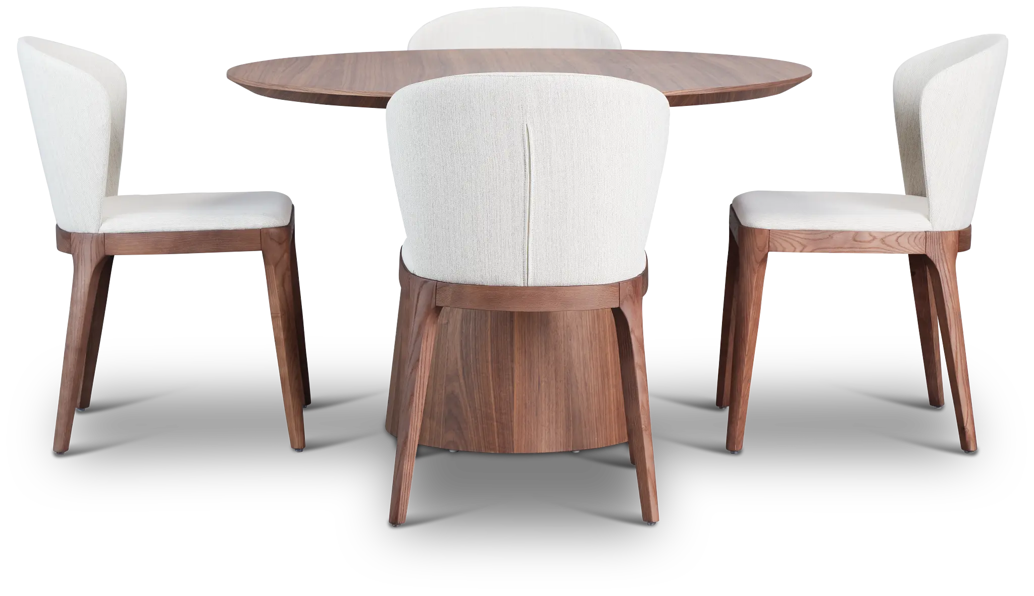Nomad Mid Tone 59" Round Table & 4 Light Beige Chairs W/mid-tone Legs Nomad Mid Tone 59" Round Table & 4 Light Beige Chairs W/mid-tone Legs