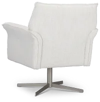 Imani White Fabric Swivel Accent Chair