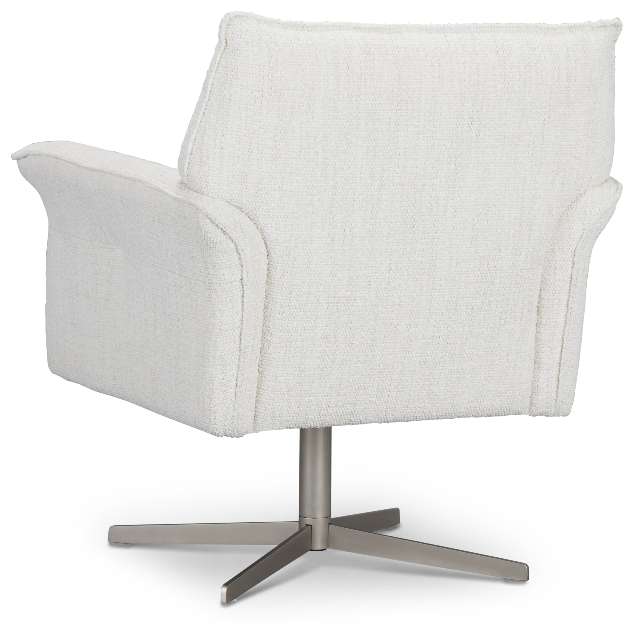 Imani White Fabric Swivel Accent Chair