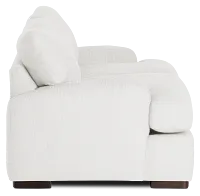 Alpha White Fabric Loveseat