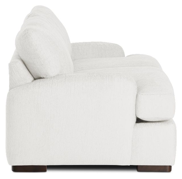 Alpha White Fabric Loveseat