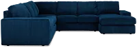 Charlie Dark Blue Fabric Large Right Chaise Sectional