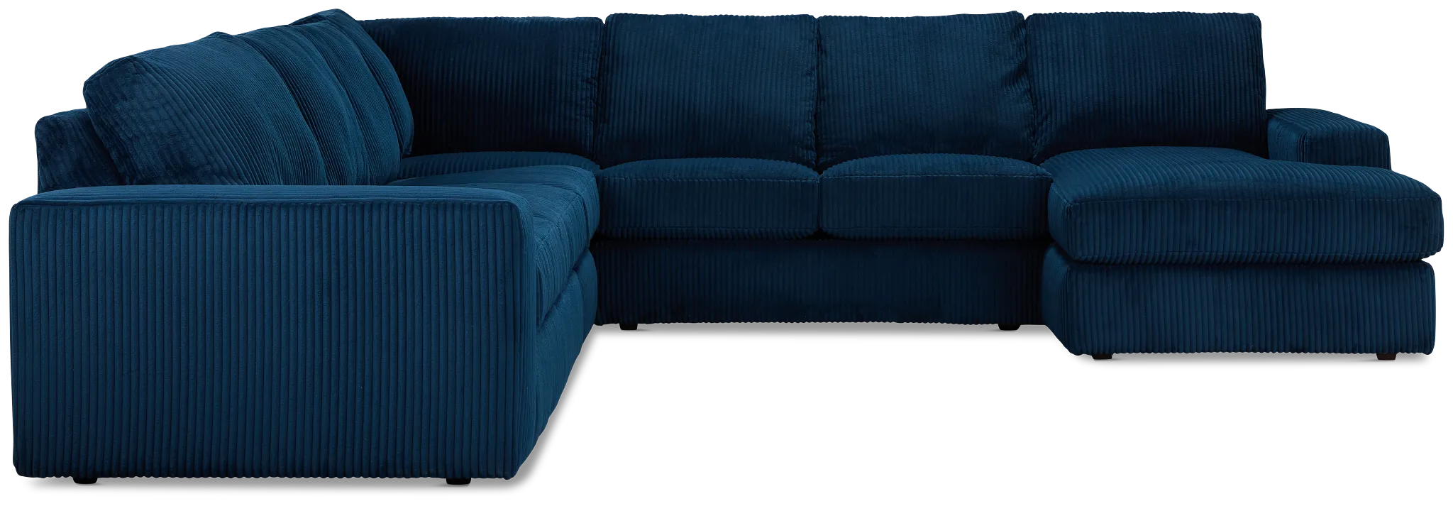 Charlie Dark Blue Fabric Large Right Chaise Sectional