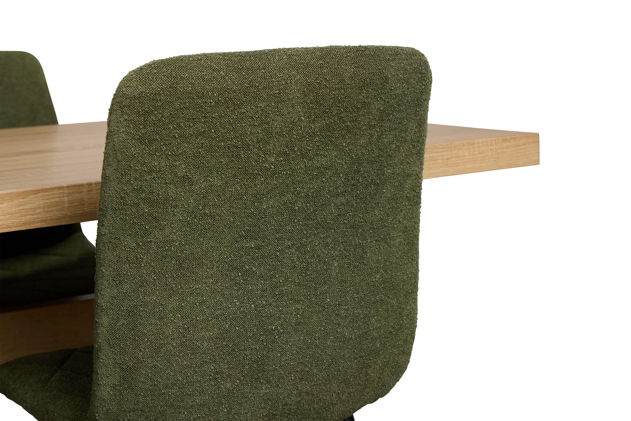 Lynden Light Tone Rect Table & 4 Green Upholstered Side Chairs