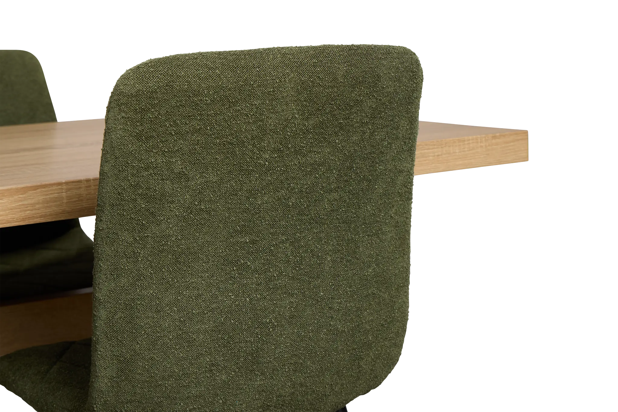 Lynden Light Tone Rect Table & 4 Green Upholstered Side Chairs Lynden Light Tone Rect Table & 4 Green Upholstered Side Chairs