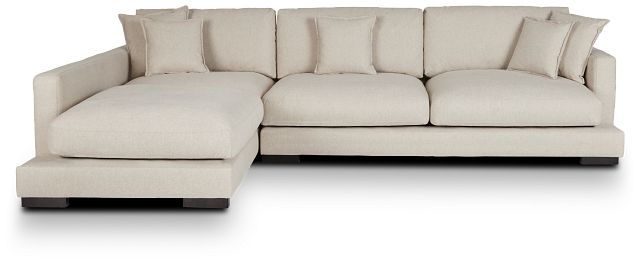 Emery Light Beige Fabric Left Chaise Sectional