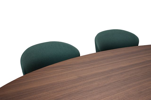 Nomad Mid Tone 78" Oval Table & 4 Dark Green Chairs W/ Mid-tone Legs