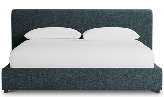 Gayton Elavation Dark Blue 44" Upholstered Platform Bed