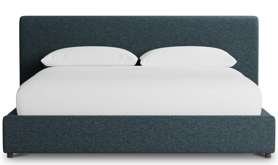 Gayton Elavation Dark Blue 44" Upholstered Platform Bed Gayton Elavation Dark Blue 44" Upholstered Platform Bed