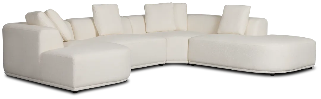 Catalina White Fabric Medium Left Chaise Sectional
