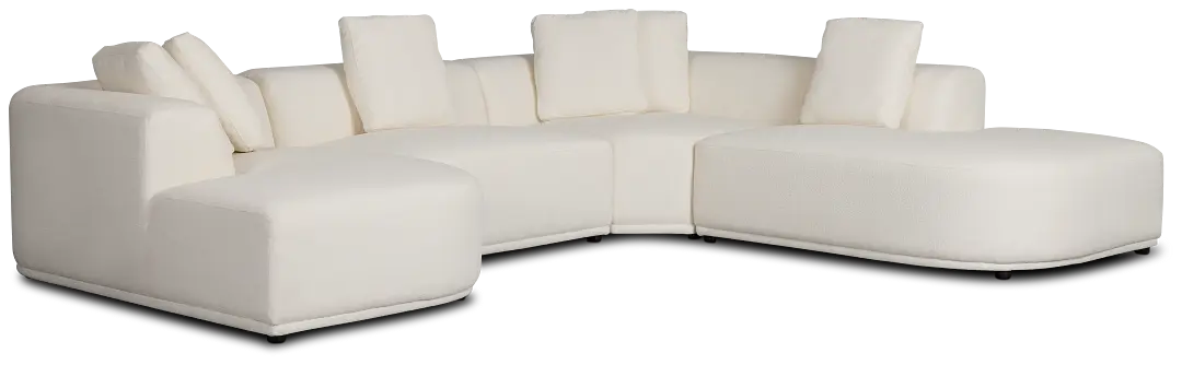 Catalina White Fabric Medium Left Chaise Sectional Catalina White Fabric Medium Left Chaise Sectional